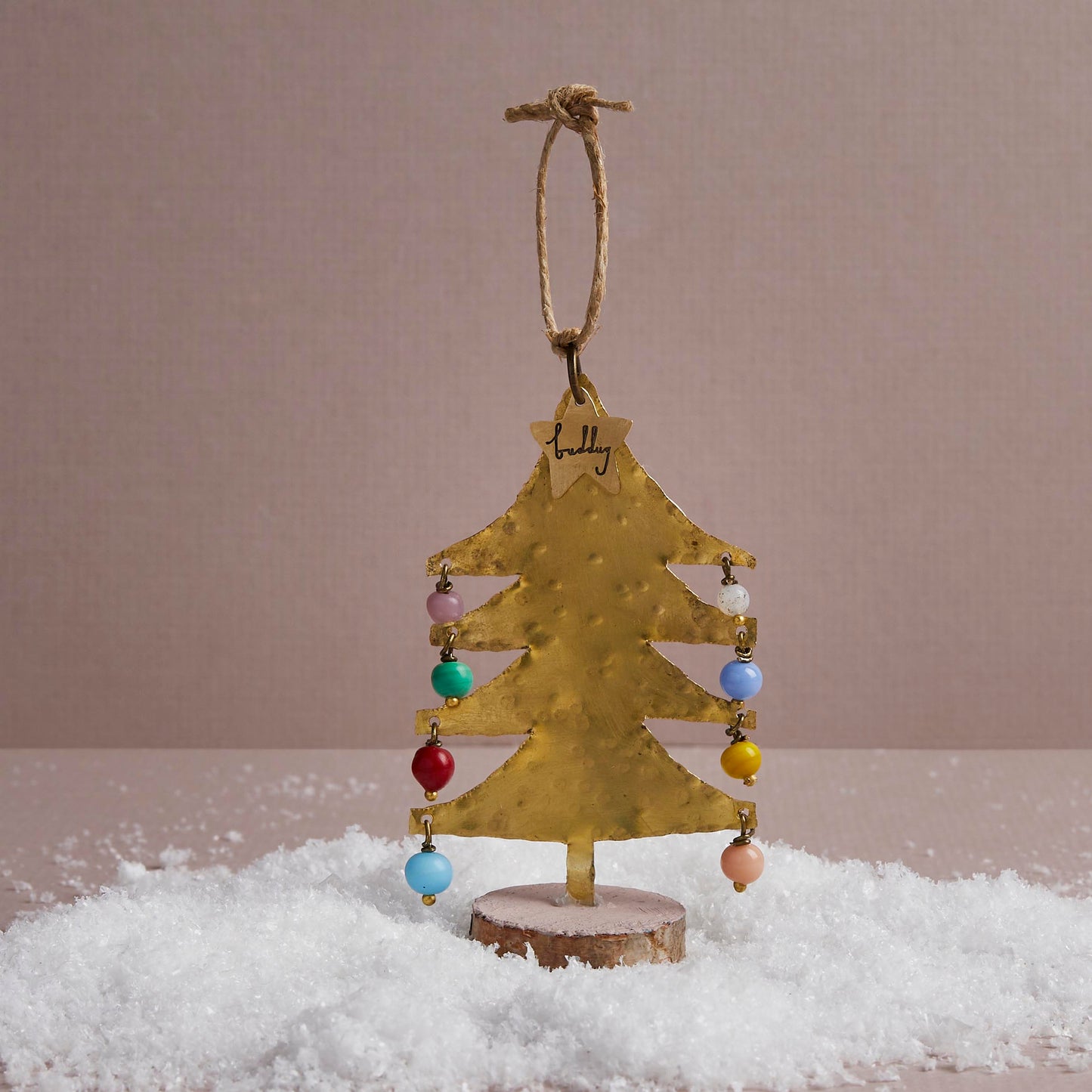 Brass Christmas Decorations with colourful beads