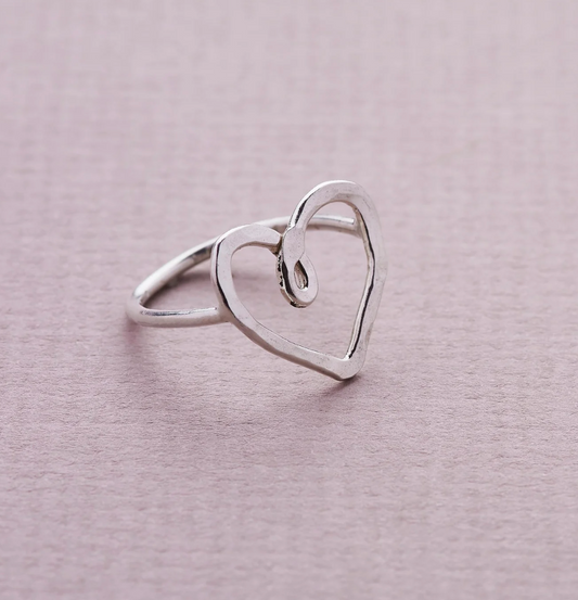 Silver Heart Wire Ring