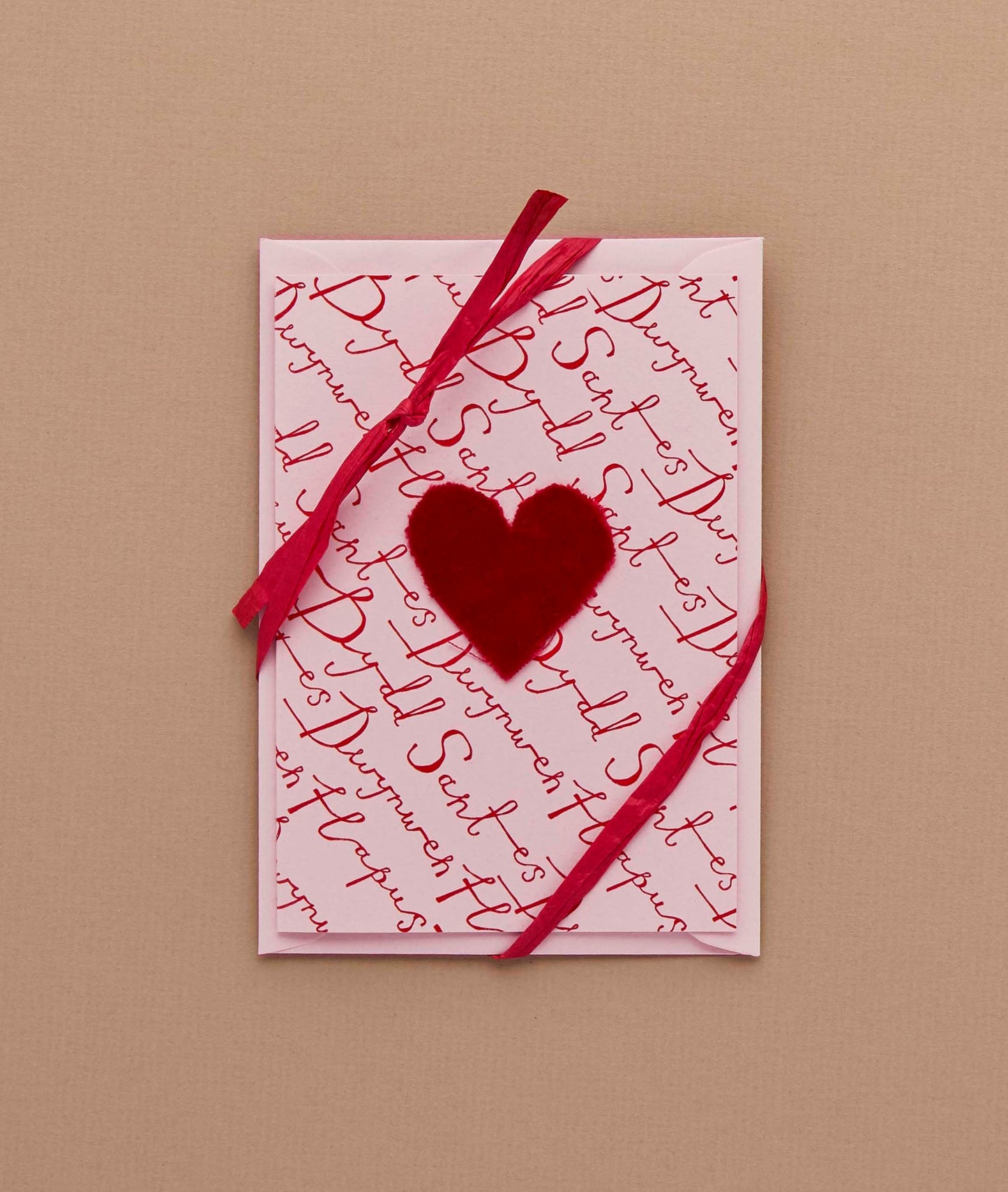 Dydd Santes Dwynwen Velvet Heart Card