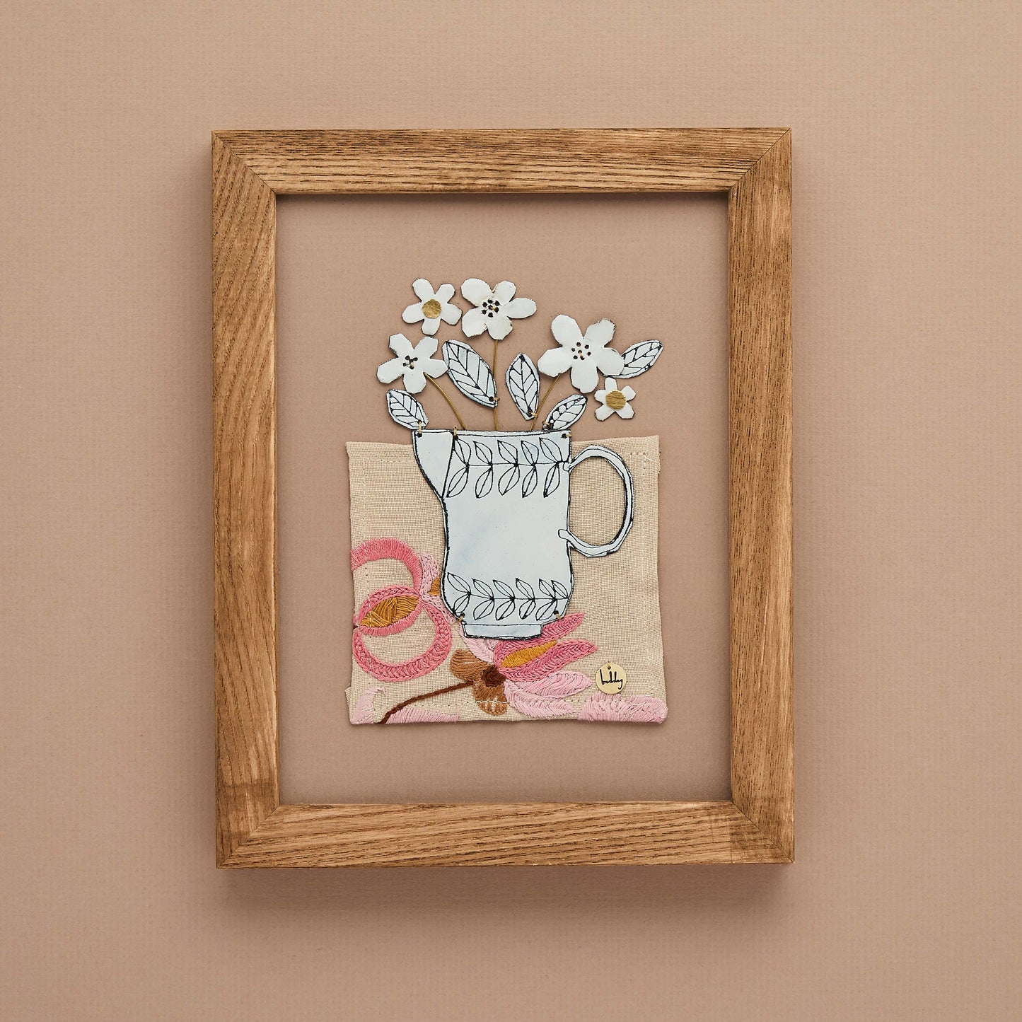 Small Enamel flowers in vase Still Life