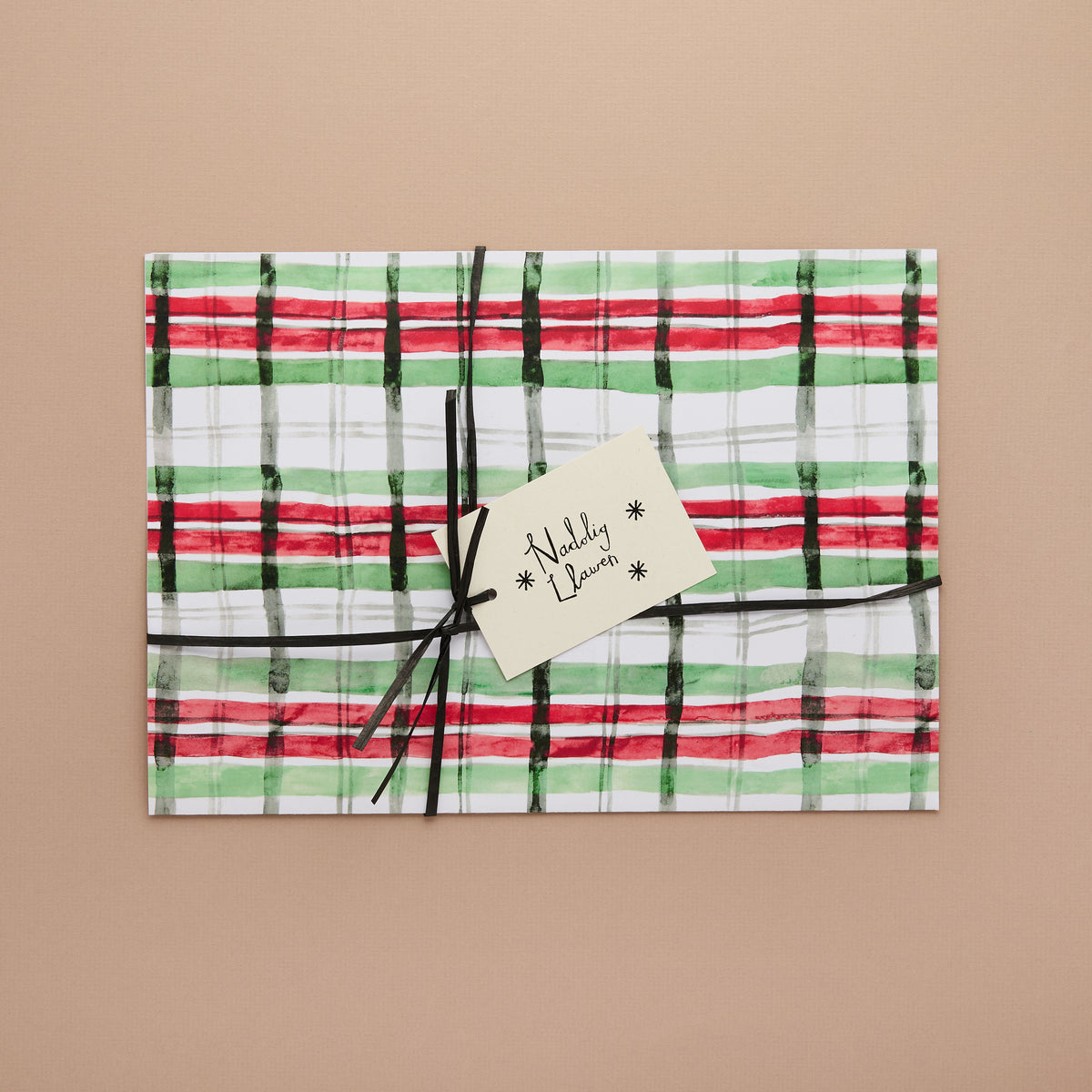 Stripey tartan wrapping paper
