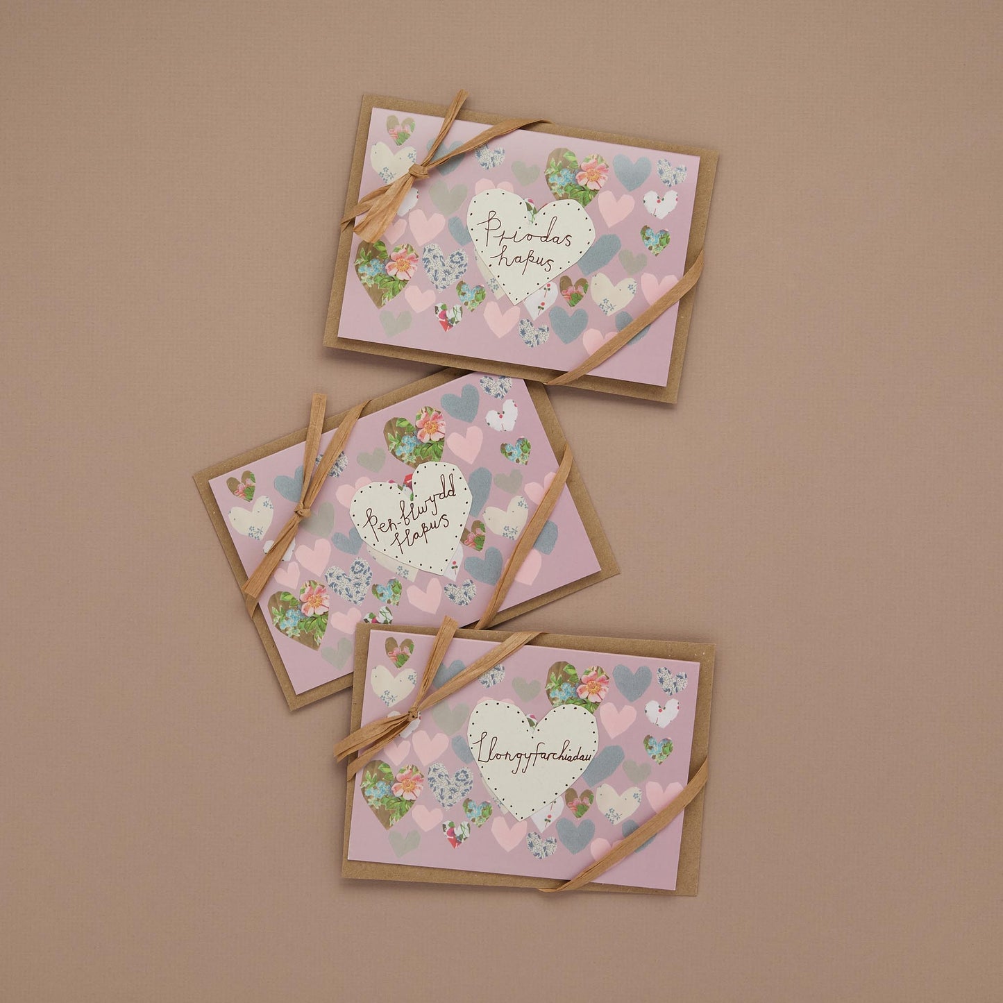 Pink Heart Collage Card