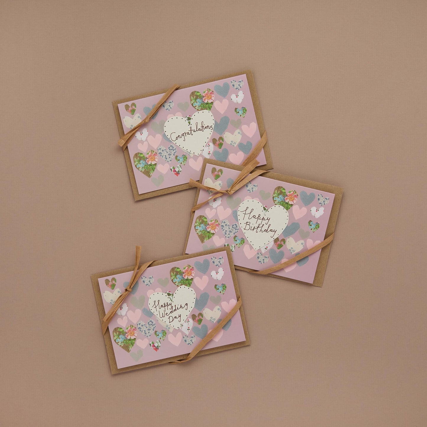 Pink Heart Collage Card