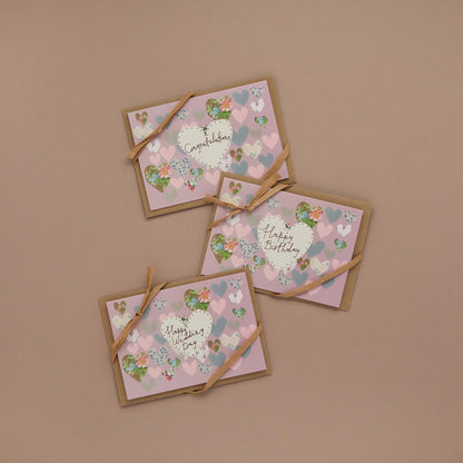 Pink Heart Collage Card