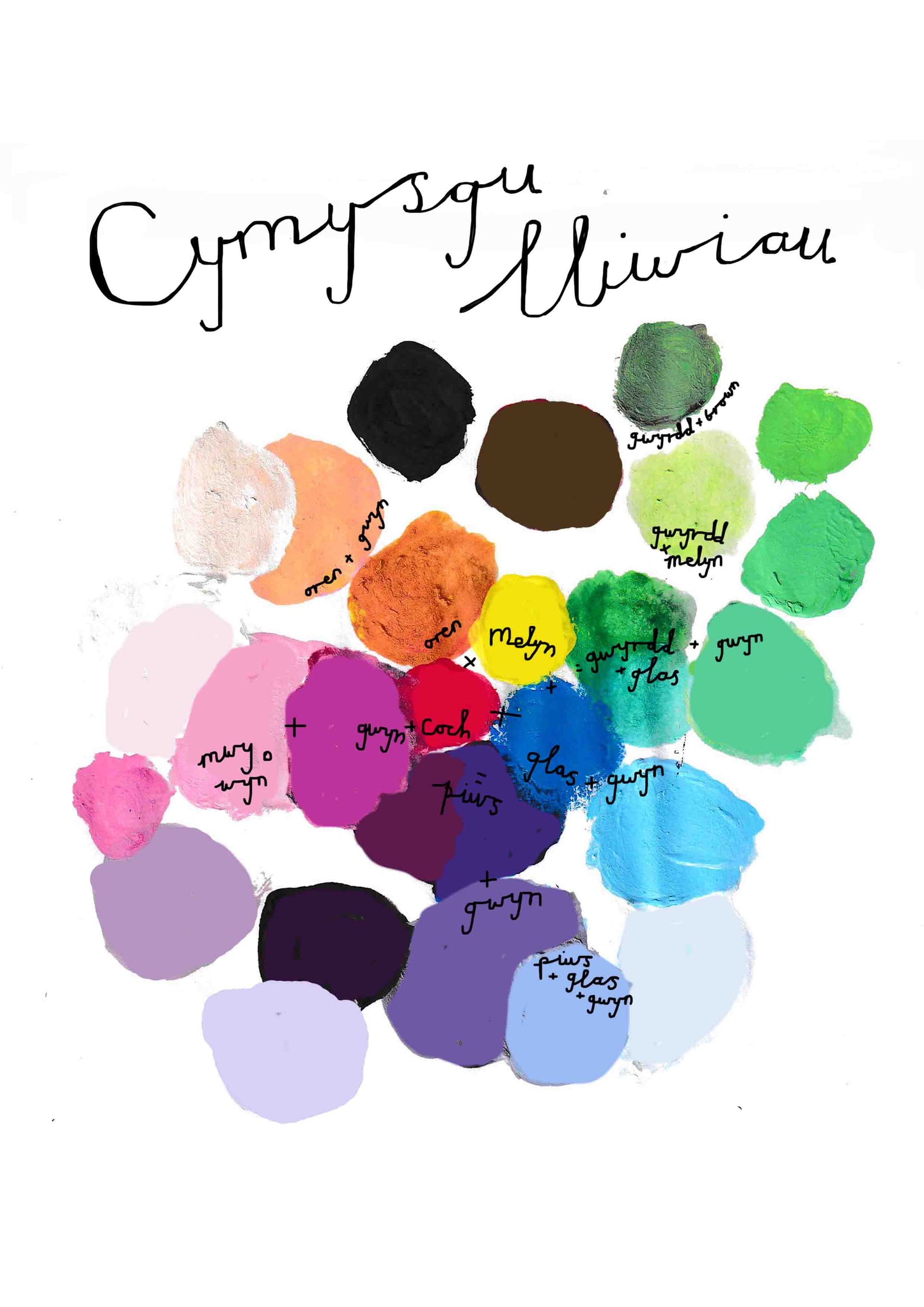 Cymysgu Lliwiau - Mixing Colours - Digital product - 4 files