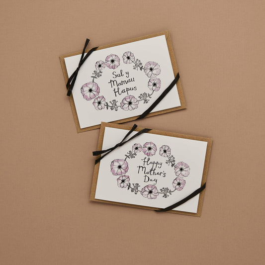 Ring of Anemone Flowers Card