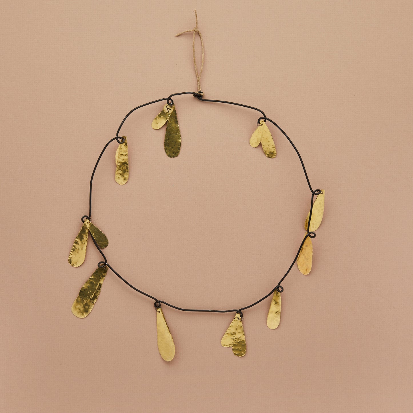 Wall Brass looped with hanging Droplets Decoration