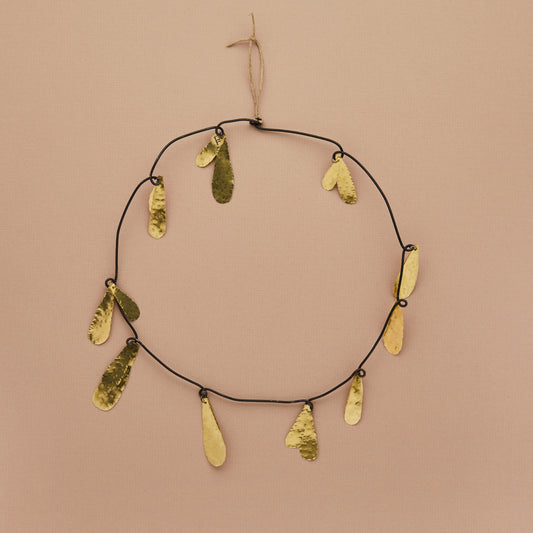 Wall Brass looped with hanging Droplets Decoration