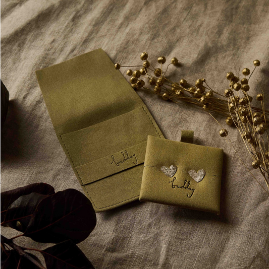 Silver Heart Stud Earrings