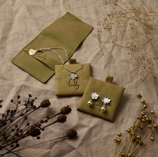 Silver Daisy Necklace and Earrings