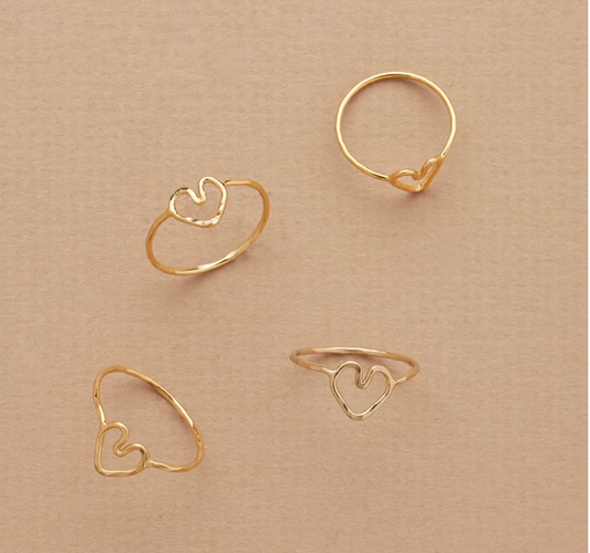 Gold Filled Heart Wire Ring