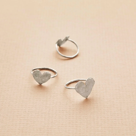 Large Silver Heart Ring
