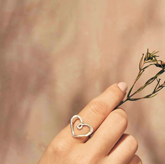 Silver Heart Wire Ring