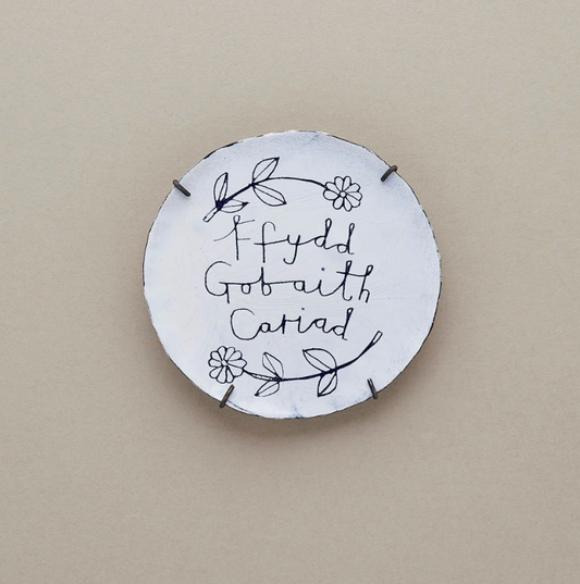 'Ffydd Gobaith Cariad' Enamel Plate
