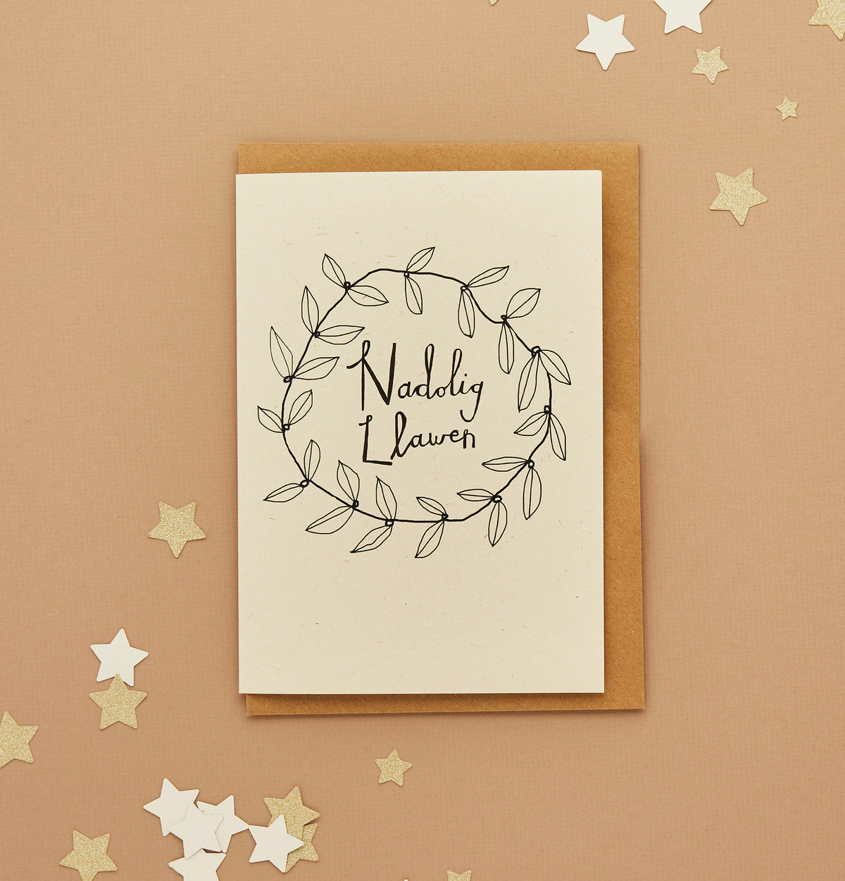 Nadolig Llawen wreath cards