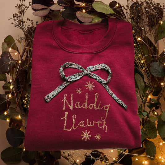 Burgundy Bow Christmas Sweatshirt