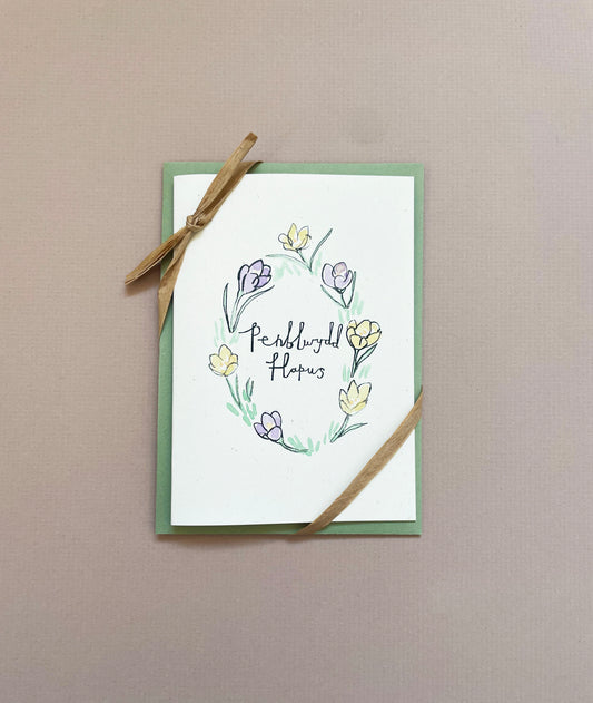 Crocus 'Penblwydd Hapus' Card