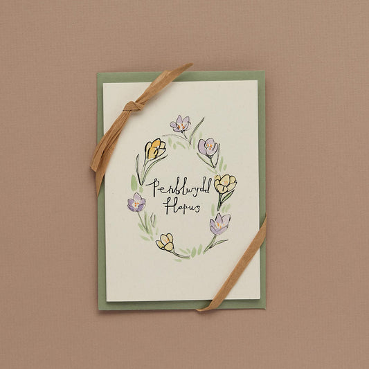 Crocus 'Penblwydd Hapus' Card