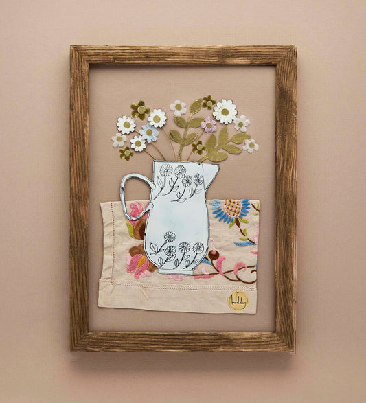 Flowers in Jug - Mixed Media