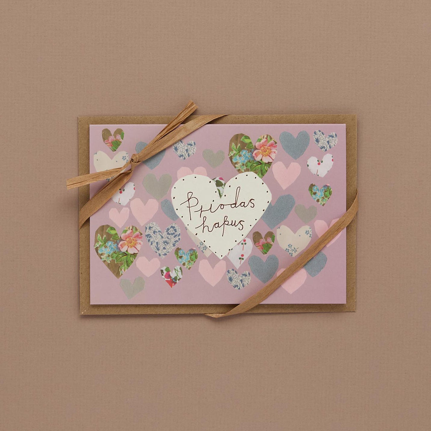 Pink Heart Collage Card