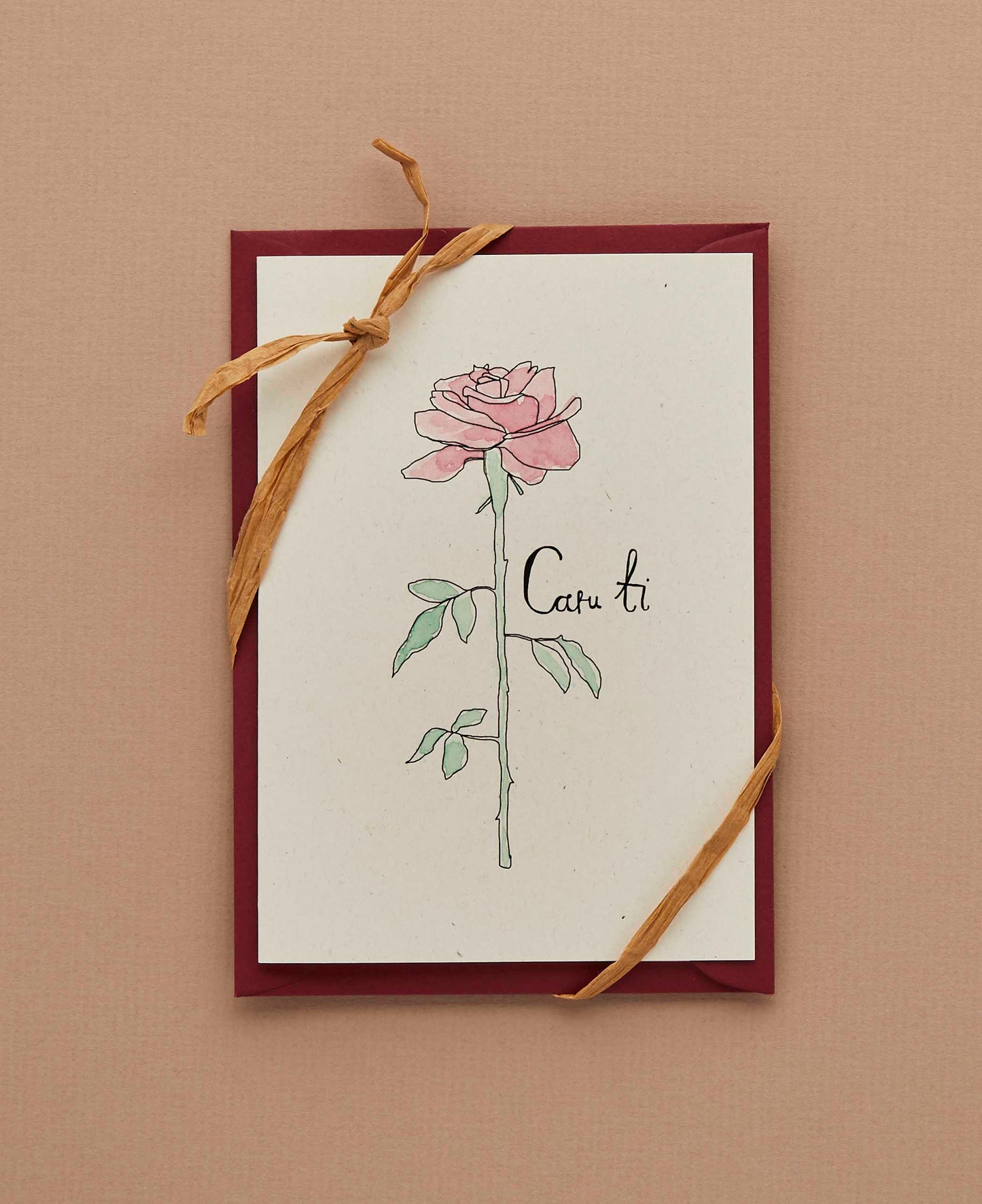 Watercolour Rose Card