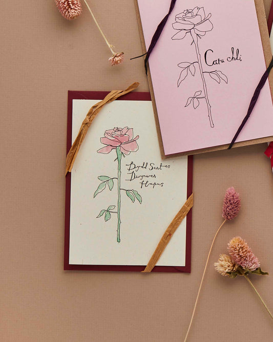 Watercolour Rose Card