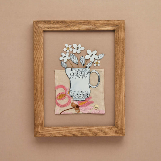 Small Enamel flowers in vase Still Life