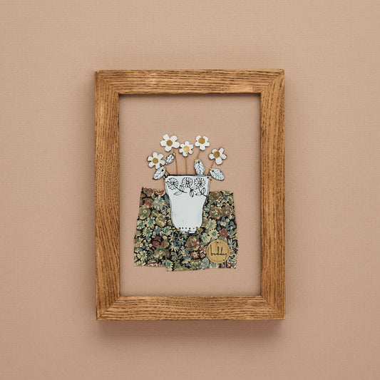 Flowers in vase mixed media - Still Life - petite