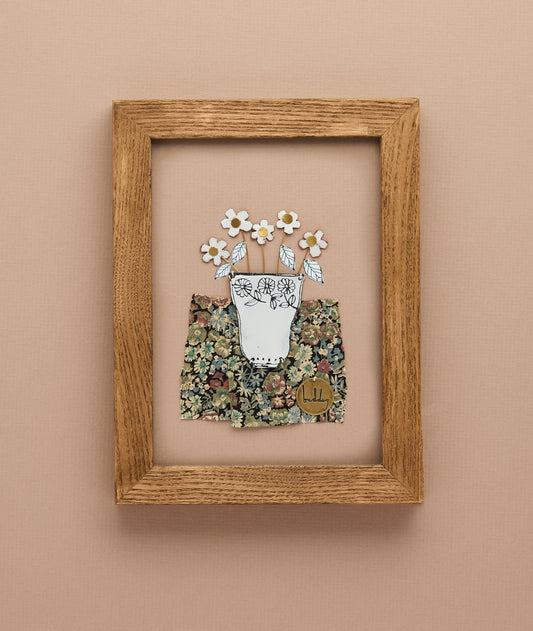 Flowers in vase mixed media - Still Life - petite