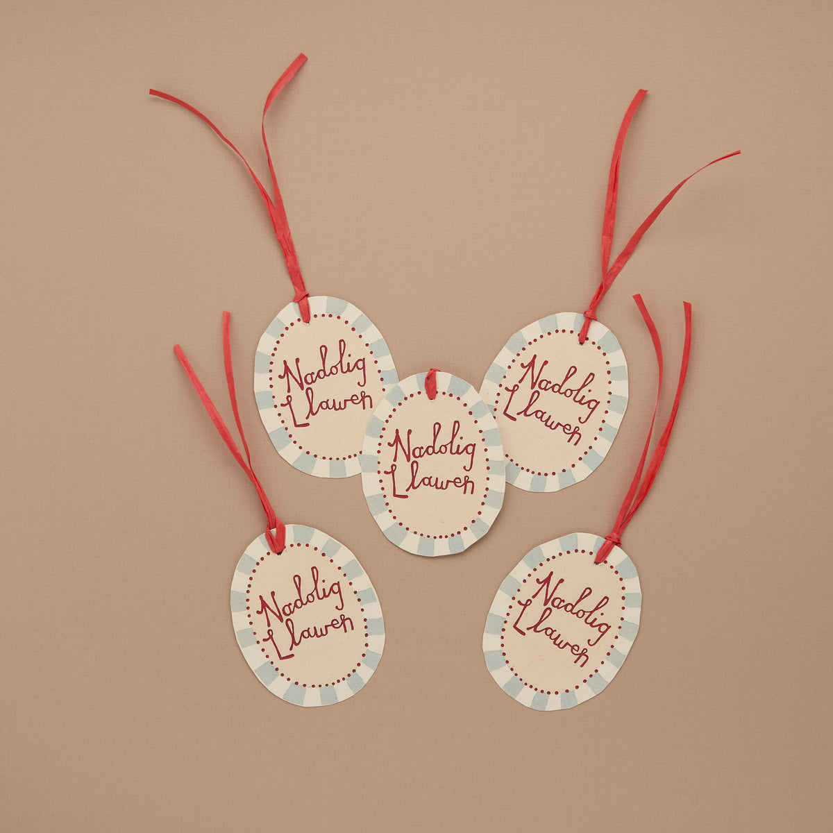 Nadolig Llawen tags - Light Blue